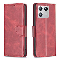 Custodia Portafoglio In Pelle Cover con Supporto B04F per Xiaomi Mi 13 5G Rosso