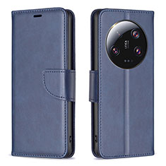 Custodia Portafoglio In Pelle Cover con Supporto B04F per Xiaomi Mi 13 Ultra 5G Blu