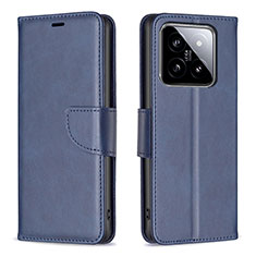 Custodia Portafoglio In Pelle Cover con Supporto B04F per Xiaomi Mi 14 5G Blu