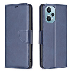 Custodia Portafoglio In Pelle Cover con Supporto B04F per Xiaomi Poco F5 5G Blu