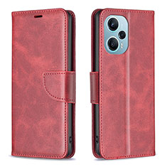 Custodia Portafoglio In Pelle Cover con Supporto B04F per Xiaomi Poco F5 5G Rosso