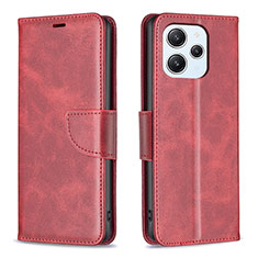 Custodia Portafoglio In Pelle Cover con Supporto B04F per Xiaomi Redmi 12 4G Rosso