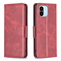 Custodia Portafoglio In Pelle Cover con Supporto B04F per Xiaomi Redmi A2 Plus Rosso