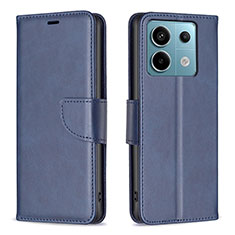 Custodia Portafoglio In Pelle Cover con Supporto B04F per Xiaomi Redmi Note 13 Pro 5G Blu