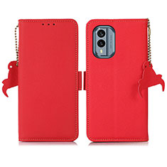Custodia Portafoglio In Pelle Cover con Supporto B04H per Nokia X30 5G Rosso
