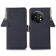 Custodia Portafoglio In Pelle Cover con Supporto B04H per OnePlus 11 5G Blu