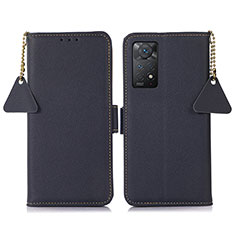 Custodia Portafoglio In Pelle Cover con Supporto B04H per Xiaomi Redmi Note 11 Pro 5G Blu
