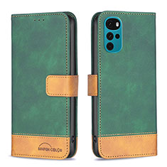 Custodia Portafoglio In Pelle Cover con Supporto B05F per Motorola Moto G22 Verde