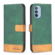 Custodia Portafoglio In Pelle Cover con Supporto B05F per Motorola Moto G31 Verde