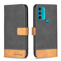 Custodia Portafoglio In Pelle Cover con Supporto B05F per Motorola Moto G71 5G Nero