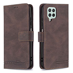 Custodia Portafoglio In Pelle Cover con Supporto B05F per Samsung Galaxy A22 4G Marrone