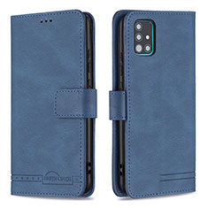 Custodia Portafoglio In Pelle Cover con Supporto B05F per Samsung Galaxy A51 4G Blu