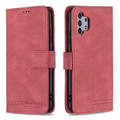 Custodia Portafoglio In Pelle Cover con Supporto B05F per Samsung Galaxy M32 5G Rosso