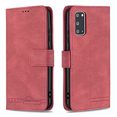 Custodia Portafoglio In Pelle Cover con Supporto B05F per Samsung Galaxy S20 5G Rosso