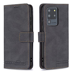 Custodia Portafoglio In Pelle Cover con Supporto B05F per Samsung Galaxy S20 Ultra 5G Nero