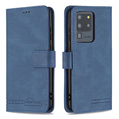 Custodia Portafoglio In Pelle Cover con Supporto B05F per Samsung Galaxy S20 Ultra Blu