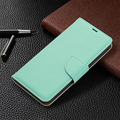 Custodia Portafoglio In Pelle Cover con Supporto B05F per Samsung Galaxy S21 FE 5G Verde Pastello