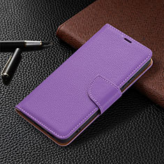 Custodia Portafoglio In Pelle Cover con Supporto B05F per Samsung Galaxy S21 FE 5G Viola