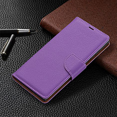 Custodia Portafoglio In Pelle Cover con Supporto B05F per Samsung Galaxy S22 Ultra 5G Viola