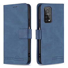 Custodia Portafoglio In Pelle Cover con Supporto B05F per Xiaomi Mi 10T Pro 5G Blu