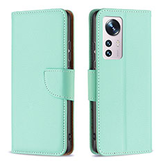 Custodia Portafoglio In Pelle Cover con Supporto B05F per Xiaomi Mi 12 5G Verde Pastello