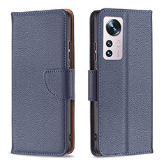 Custodia Portafoglio In Pelle Cover con Supporto B05F per Xiaomi Mi 12S Pro 5G Blu