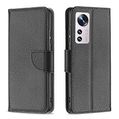 Custodia Portafoglio In Pelle Cover con Supporto B05F per Xiaomi Mi 12S Pro 5G Nero