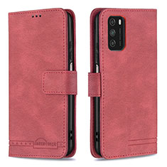 Custodia Portafoglio In Pelle Cover con Supporto B05F per Xiaomi Poco M3 Rosso