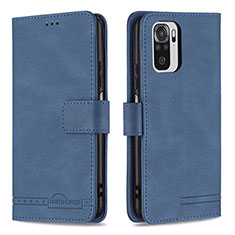Custodia Portafoglio In Pelle Cover con Supporto B05F per Xiaomi Redmi Note 10 4G Blu