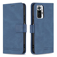 Custodia Portafoglio In Pelle Cover con Supporto B05F per Xiaomi Redmi Note 10 Pro 4G Blu