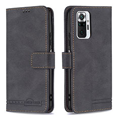 Custodia Portafoglio In Pelle Cover con Supporto B05F per Xiaomi Redmi Note 10 Pro 4G Nero