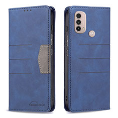 Custodia Portafoglio In Pelle Cover con Supporto B06F per Motorola Moto E20 Blu