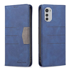 Custodia Portafoglio In Pelle Cover con Supporto B06F per Motorola Moto E32s Blu
