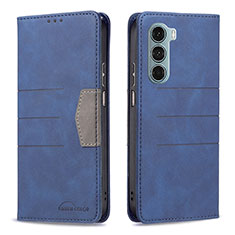 Custodia Portafoglio In Pelle Cover con Supporto B06F per Motorola Moto Edge S30 5G Blu