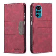 Custodia Portafoglio In Pelle Cover con Supporto B06F per Motorola Moto G22 Rosso