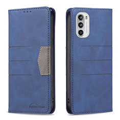 Custodia Portafoglio In Pelle Cover con Supporto B06F per Motorola MOTO G52 Blu