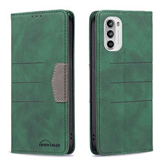 Custodia Portafoglio In Pelle Cover con Supporto B06F per Motorola MOTO G52 Verde