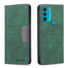 Custodia Portafoglio In Pelle Cover con Supporto B06F per Motorola Moto G71 5G Verde