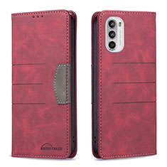 Custodia Portafoglio In Pelle Cover con Supporto B06F per Motorola Moto G71s 5G Rosso