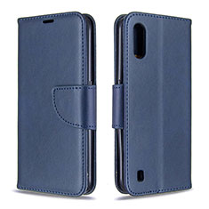 Custodia Portafoglio In Pelle Cover con Supporto B06F per Samsung Galaxy A01 SM-A015 Blu