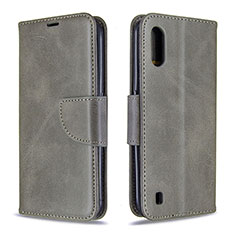 Custodia Portafoglio In Pelle Cover con Supporto B06F per Samsung Galaxy A01 SM-A015 Grigio