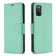 Custodia Portafoglio In Pelle Cover con Supporto B06F per Samsung Galaxy A02s Verde