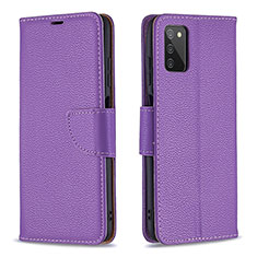 Custodia Portafoglio In Pelle Cover con Supporto B06F per Samsung Galaxy A02s Viola