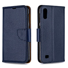 Custodia Portafoglio In Pelle Cover con Supporto B06F per Samsung Galaxy A10 Blu