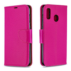 Custodia Portafoglio In Pelle Cover con Supporto B06F per Samsung Galaxy A20 Rosa Caldo