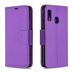 Custodia Portafoglio In Pelle Cover con Supporto B06F per Samsung Galaxy A20e Viola