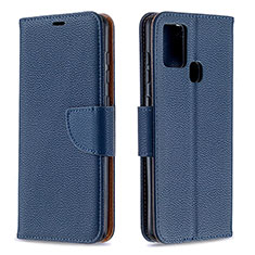 Custodia Portafoglio In Pelle Cover con Supporto B06F per Samsung Galaxy A21s Blu