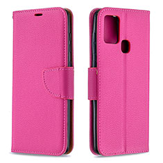 Custodia Portafoglio In Pelle Cover con Supporto B06F per Samsung Galaxy A21s Rosa Caldo