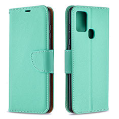 Custodia Portafoglio In Pelle Cover con Supporto B06F per Samsung Galaxy A21s Verde