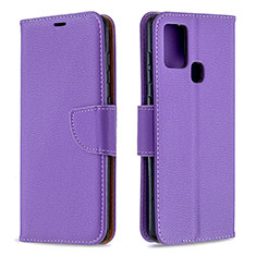 Custodia Portafoglio In Pelle Cover con Supporto B06F per Samsung Galaxy A21s Viola